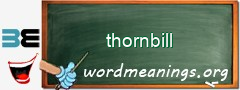 WordMeaning blackboard for thornbill